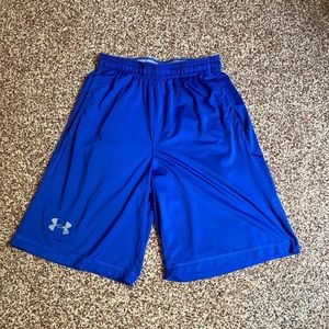 Blue athletic under armour shorts
